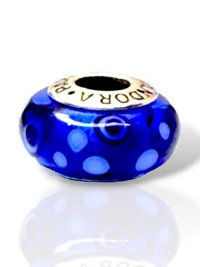 Pandora Retired Blue Seeing Spots Murano Glass Charm 790695